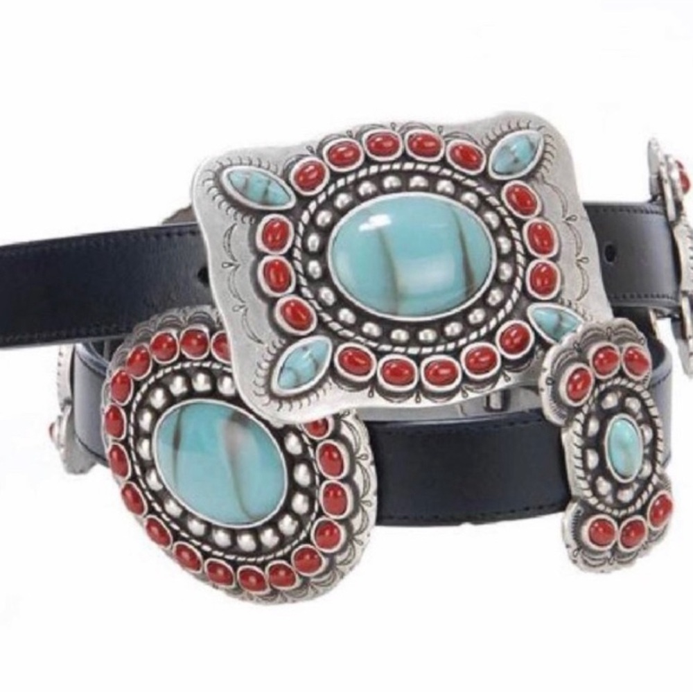 Angel ranch faux turquoise concho belt